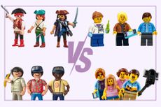 images of LEGO and Playmobil characters