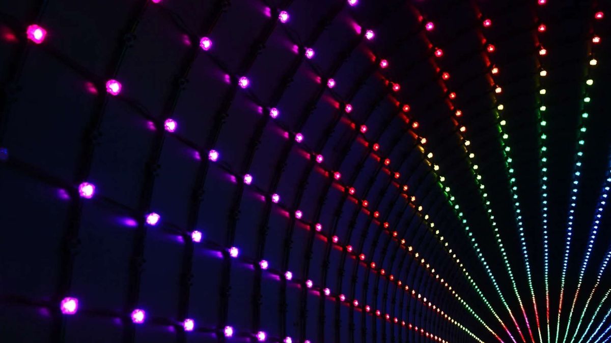 Rows of LEDs in rainbow glory