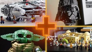 Best Lego Star Wars sets, including the Millennium Falcon, Darth Vader&#039;s Helmet, The Child, and Mos Eisley Cantina