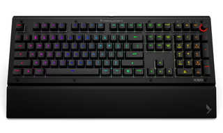 Das Keyboard X50Q RGB gaming keyboard shown top-down on white background