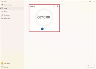 Open timer on Windows 11