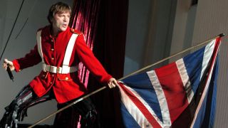 Iron Maiden singer Bruce Dickinson performing in Crimean War uniform in 2005