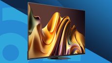 Hisense U8N mini-LED TV on blue background