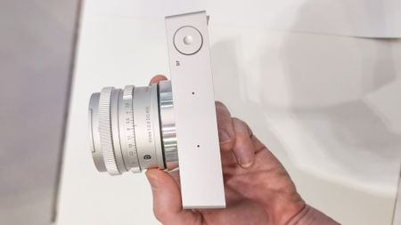 Sigma BF silver camera in the hand at The Photography Show, UK