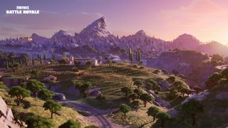 Fortnite Chapter 5 Season 1 landscape with train