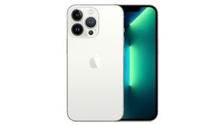 The iPhone 13 Pro in silver