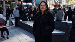 Mariska Hargitay as Olivia Benson in a winter coat in Law & Order: SVU season 26 episode 14