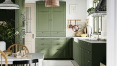 A green IKEA kitchen 