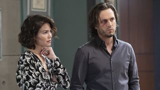 Rebecca Herbst and Jonathan Jackson as Elizabeth and Lucky concerned in General Hospital