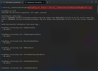 Run SetupDiag from Command Prompt