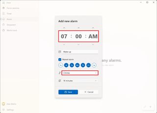 Alarm configuration