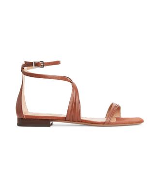 Arket + Flat Ankle-Wrap Leather Sandal