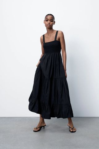 Zara + Poplin Midi Dress