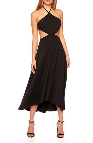 Susana Monaco + Cutout High-Low Halter Midi Dress