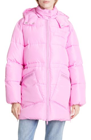 Ganni + Oversize Hooded Puffer Coat