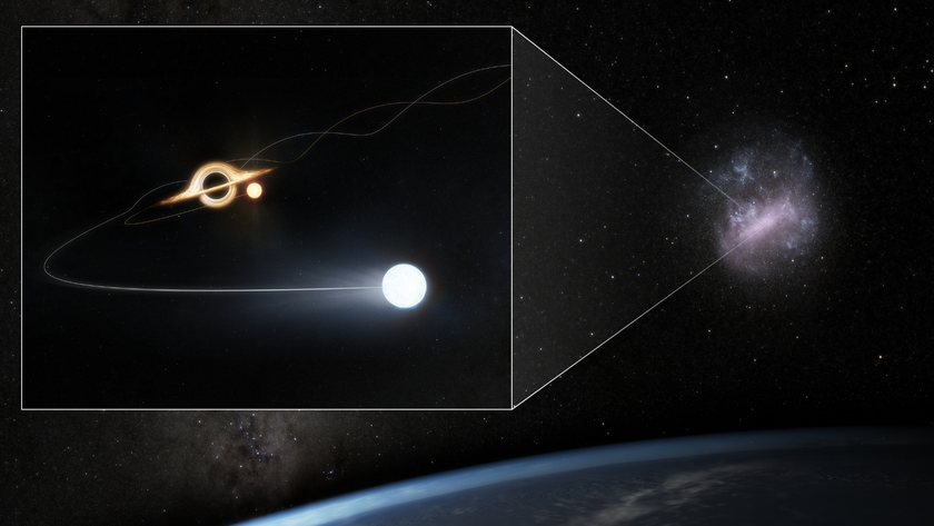 Artist’s impression of a hypervelocity star ejected from the Large Magellanic Cloud