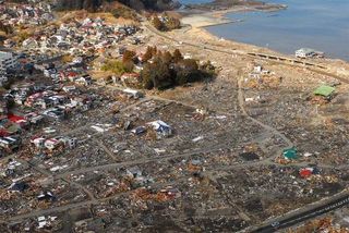 An aerial view of damage to Sukuiso, Japan, a week after the earthquake and subsequent tsunami devastated the area in March, 2011. Also this isn&#039;t likely to happen on the East Coast, it&#039;s not inconceivable. 