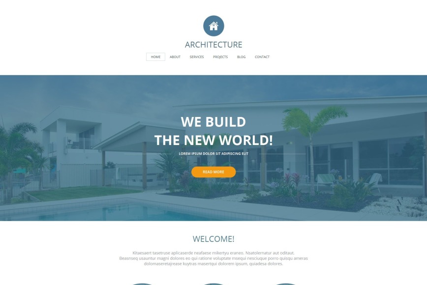 Architecture Portfolio Website Template with White Background - MotoCMS