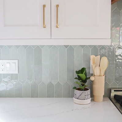 Renzo Backsplash Tile in kitchen