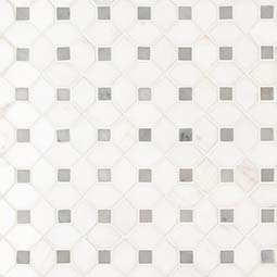 Bianco Dolomite Dotty Pattern Mosaic Tile Thumb