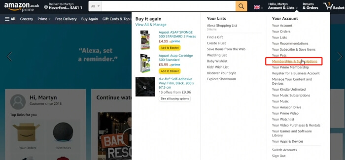 Membership and Subscription Amazon Music