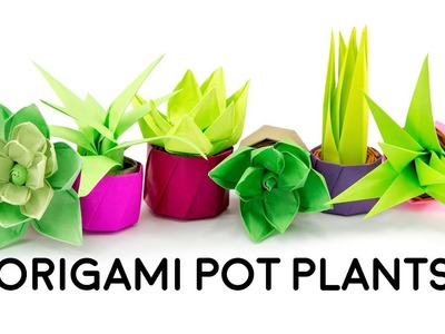 Mini Origami Pot Plant. Succulent Tutorial - Cute DIY - Paper Kawaii