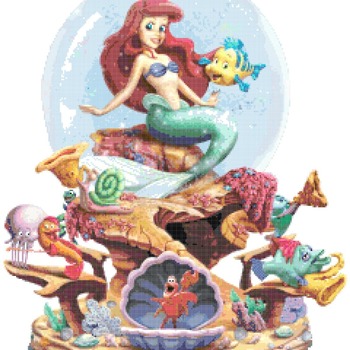 counted cross stitch pattern ariel glitter globe pdf 236x284 stitches CH2180