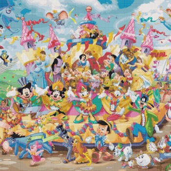 counted cross stitch pattern disney carnival pdf chart 441x313 stitches CH710