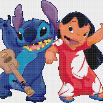 Counted Cross stitch pattern lilo and stitch cross stitch 220*189 stitches CH900