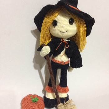 Cute Witch Wendy Amigurumi  for Halloween - PDF PATTERN