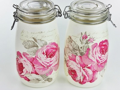 How to make decoupage jars - Fast & Easy Tutorial - DIY