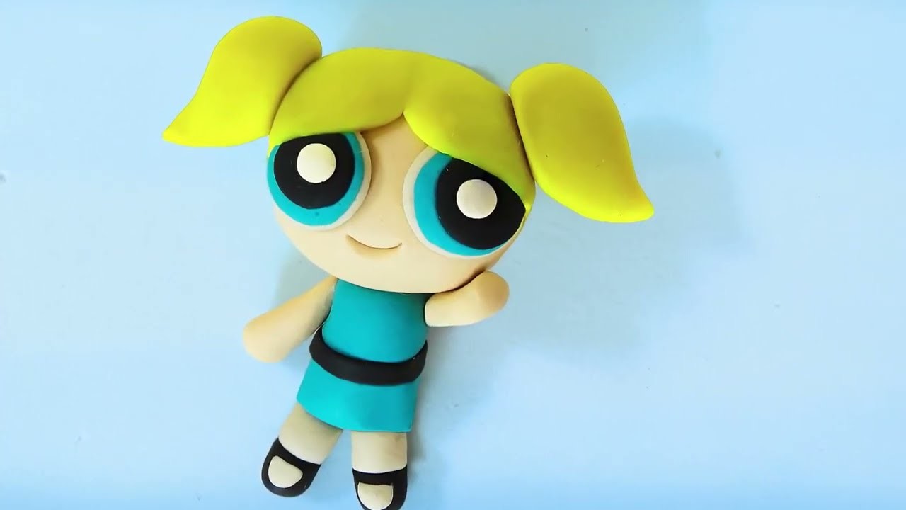 DIY how to make BUBBLES (The Powerpuff Girls) Easy Polymer Clay, Play doh, Fondant Tutorial DIY