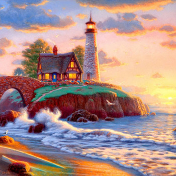 Lighthouse point Sunset Cross Stitch Pattern***L@@K***Buyers Can Download Your Pattern As Soon As They Complete The Purchase