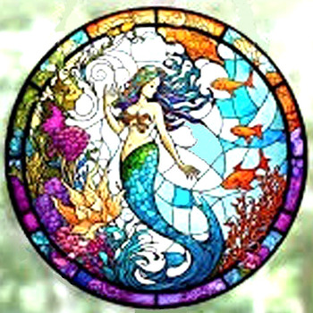 Stained Glass Mermaid Cross Stitch Pattern***L@@K***Buyers Can Download Your Pattern As Soon As They Complete The Purchase