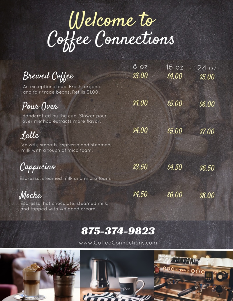 Coffee Shop Menu Design