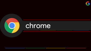 Google chrome logo and Chrome written next to it