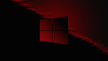 Windows 10 logo red on red and dark grey background