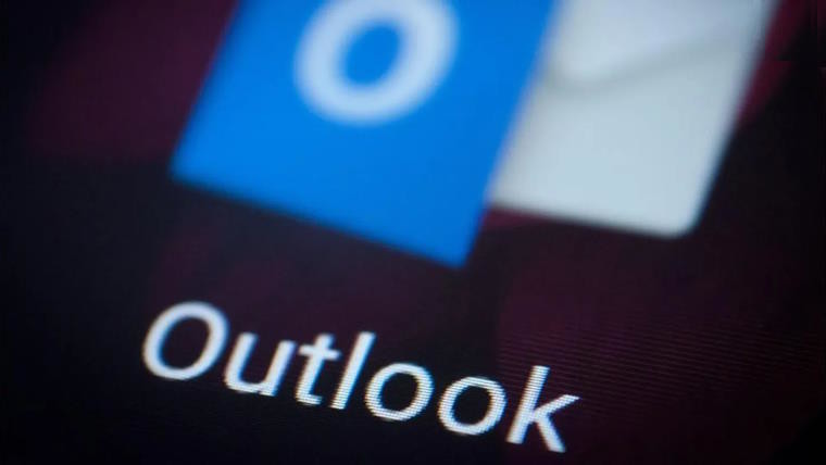 Outlook icon on a mobile device