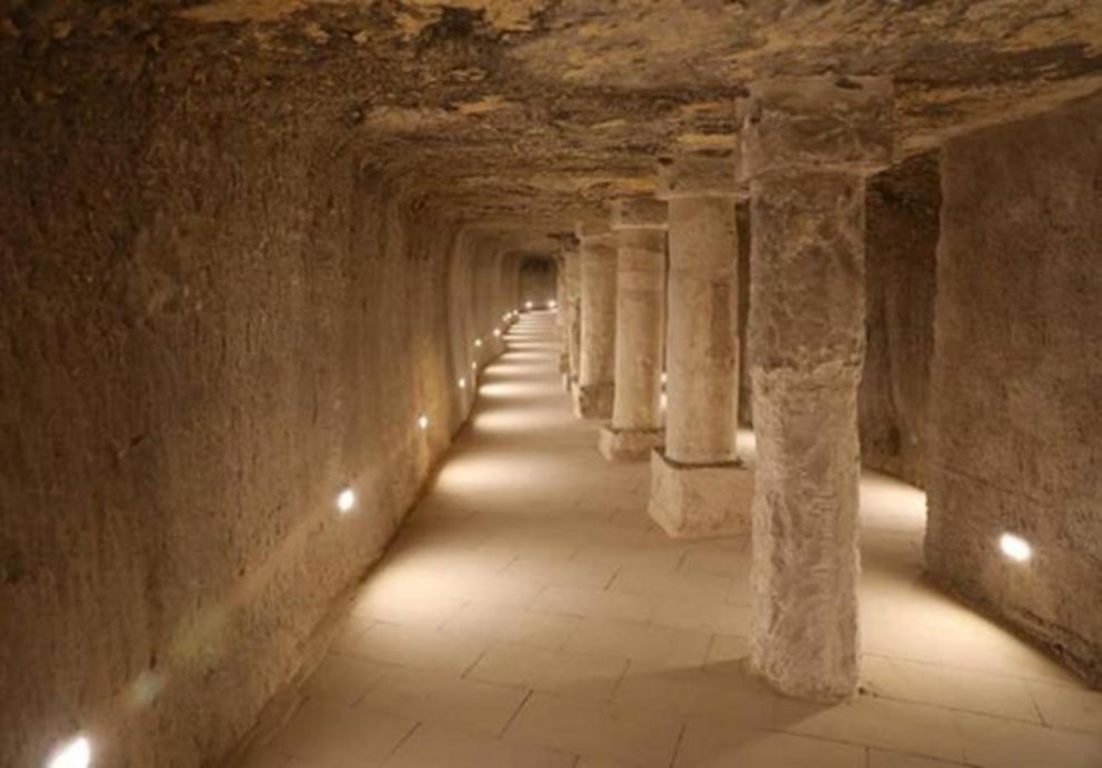 Inside the newly restored Djoser pyramid.