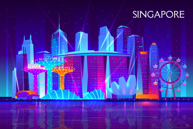 Singapore City Night Skyline Cartoon Free Vector Nohat Free For Designer Almost files can be used for commercial. singapore city night skyline cartoon