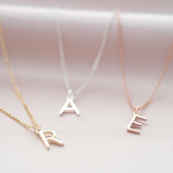 Contemporary Letter Pendant Sterling Silver Personalised Necklace, 2 of 12