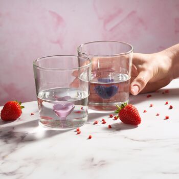 Drinking Glass With Mini 3D Heart, 3 of 6