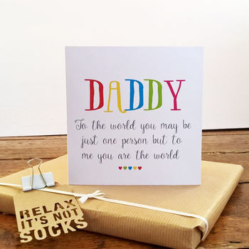 You're The World To Me Dad Card By Allihopa | notonthehighstreet.com