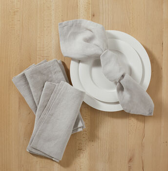 Set Of Grey Linen Napkins, 2 of 11