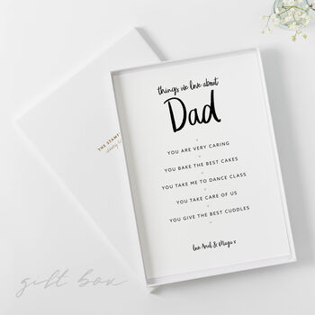 Things We Love About Dad Print By The Stamford Studio ...