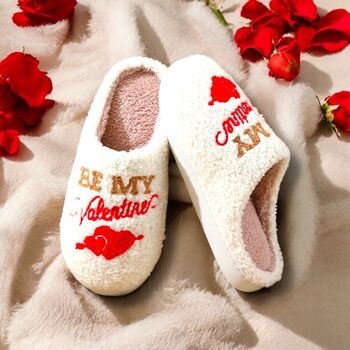 Be My Valentine Plush Cosy Slippers, 4 of 5