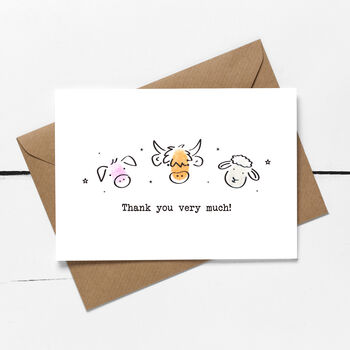 Fingerprint Farm Animals Thank You Card Making Kit, 4 of 5