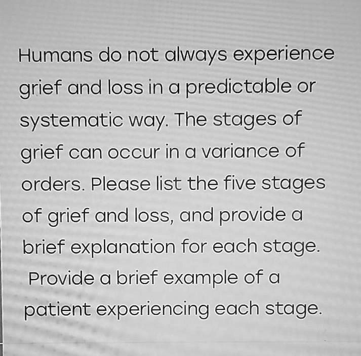 VIDEO solution: Humans do not always experience grief and loss in a ... image.