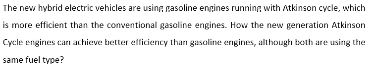 SOLVED: The new hybrid electric vehicles are using gasoline engines ...