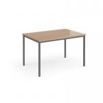 Flexi 25 rectangular table with graphite frame 1200mm x 800mm - beech